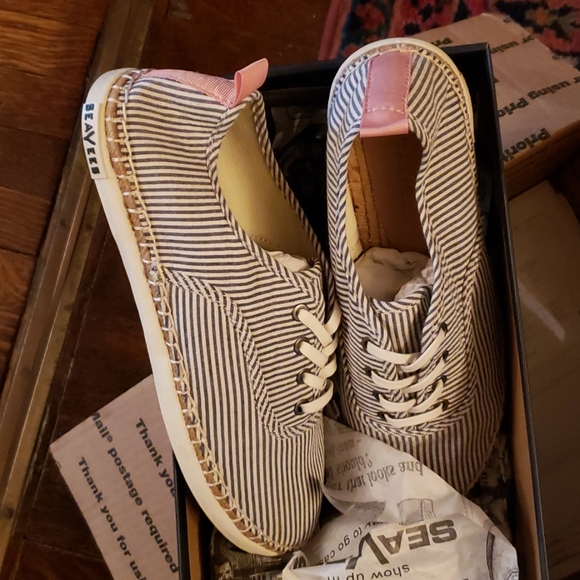 Seavees striped espedrille Sorrento sand shoes NIB from j crew - Picture 2 of 5
